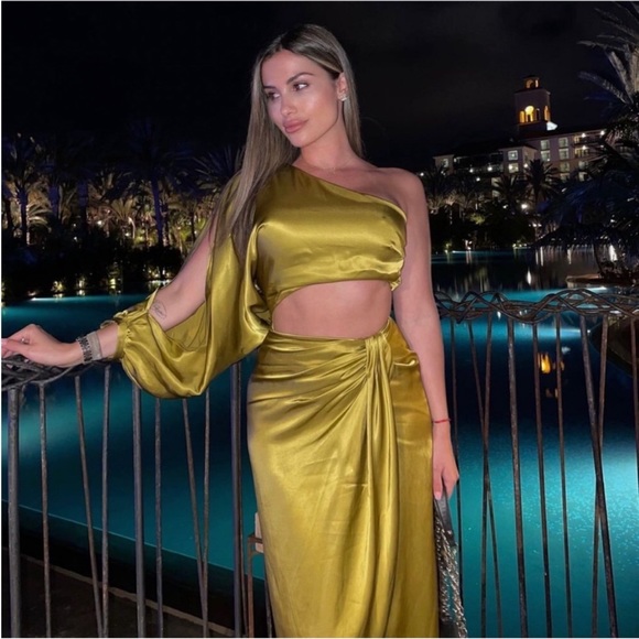 NWT Zara Satin Effect Asymmetric Dress - Picture 10 of 17